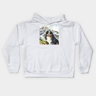 Bernese Mountain Dog Watercolor - Dog Lover Gifts Kids Hoodie